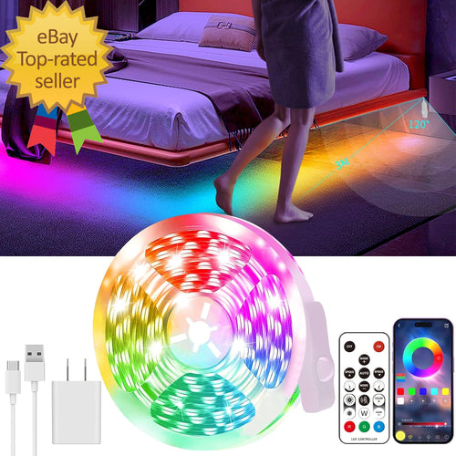 Motion Activated LED Light Strip 16.4FT Motion Sensor LED Light Indoor